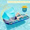 Pool Floats with Canopy Adults - 2 Pack Large Pool Lounger Float with Headrest, Shade, Inflatable Pool Float Raft for Sunbathing Water Lounge Floaties Pool Parties